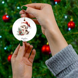 Personalized Adorable Kitten with Santa Hat Ornament
