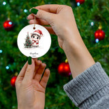 Personalized Santa Kitten Holiday Ornament