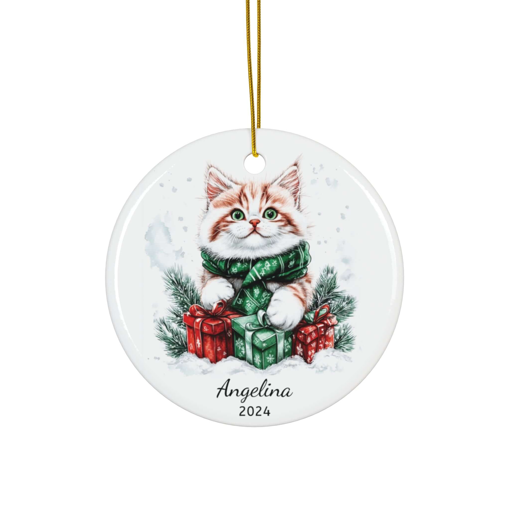 Personalized Christmas Cat Gift Ornament
