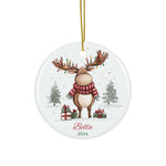 Personalized Moose with Christmas Light Ornament