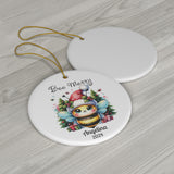 Personalized 'Bee Merry' Bumble Bee Ornament