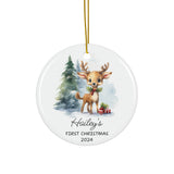 Personalized Reindeer Baby's First Christmas Ornament