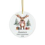 Personalized Reindeer in Holiday Lights Ornament