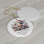 Personalized Baby's First Christmas Cow Ornament