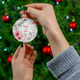 Personalized Pink Flowers & Floral Ornament