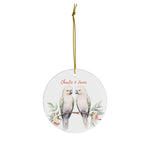 Personalized Flowers & Parrots Ornament