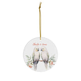 Personalized Flowers & Parrots Ornament
