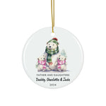 Personalized Dad & 2 Daughters Polar Bear Ornament