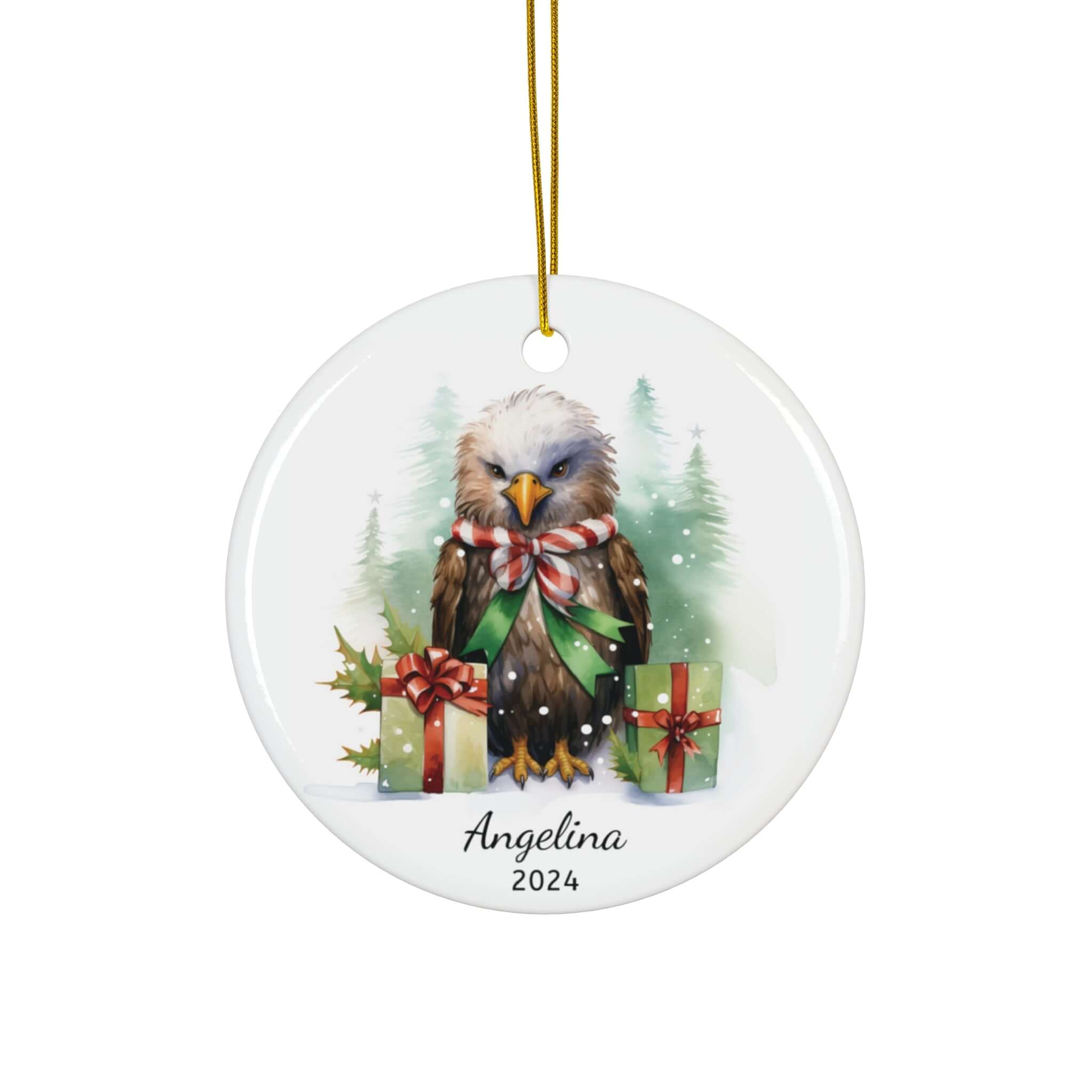 Personalized Christmas Eagle Gift Ornament