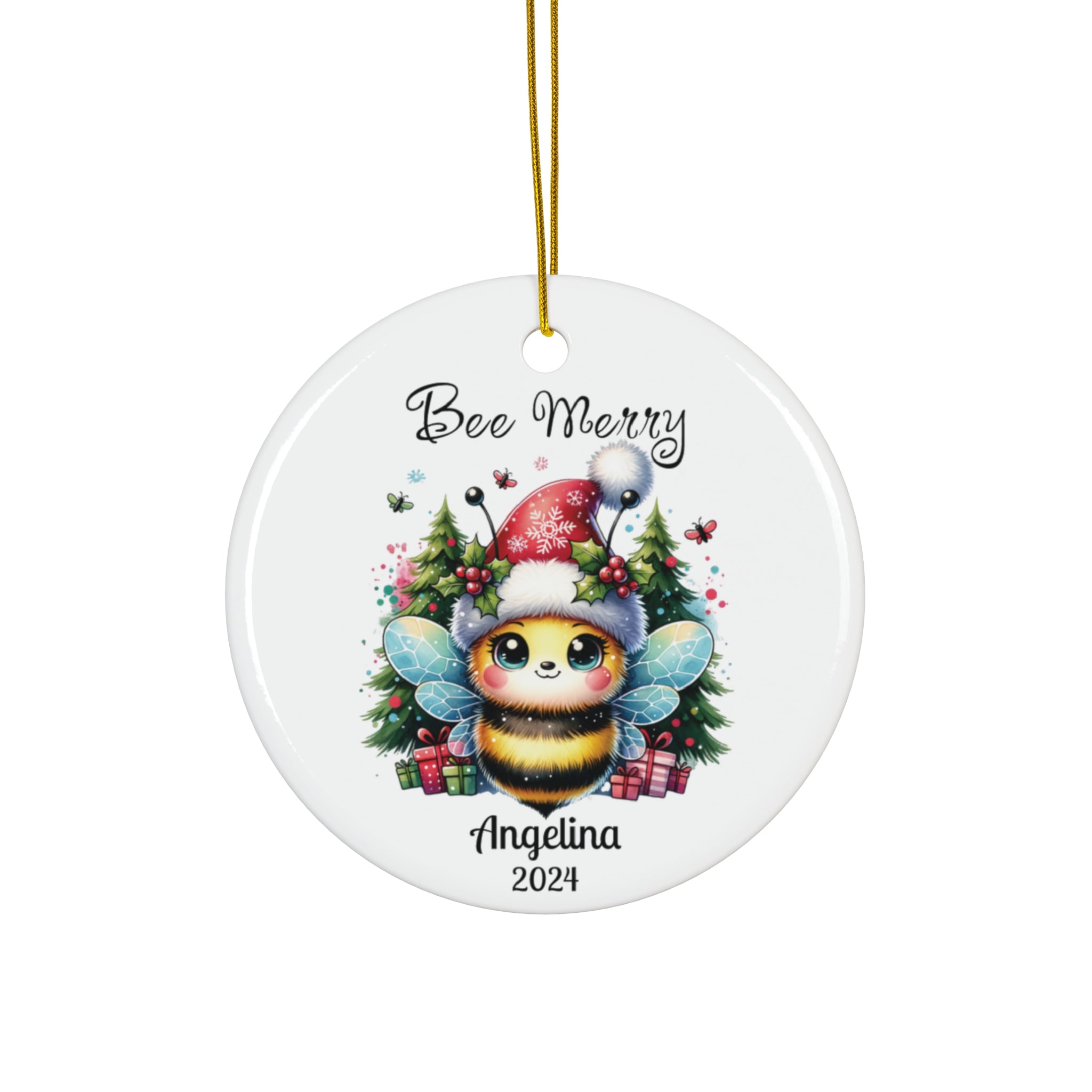 Personalized 'Bee Merry' Bumble Bee Ornament