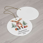 Personalized Reindeer in Holiday Lights Ornament