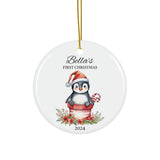 Personalized Baby's First Christmas Penguin Ornament
