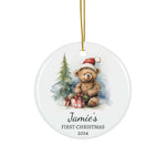 Personalized Cute Santa Teddy Bear Ornament