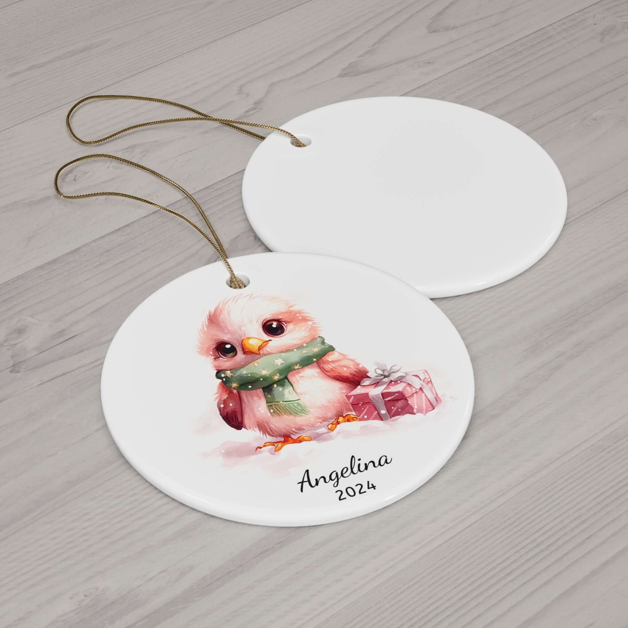 Personalized Starry Scarf Baby Eagle Ornament