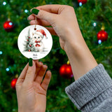 Personalized White Kitten Christmas Ornament