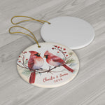 Personalized Red Cardinal Birds Ornament