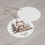 Personalized Happy Cat Christmas Ornament