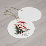 Personalized Holiday Cheer Sweet Kitten Ornament