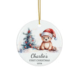 Personalized Holiday Cheer Baby Bear Keepsake Ornament