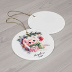 Personalized Snowy Christmas Baby Cat Keepsake Ornament