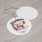 Personalized Snowy Christmas Baby Cat Keepsake Ornament