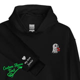 Ghost Sipping Soda Halloween Embroidered Unisex Hoodie