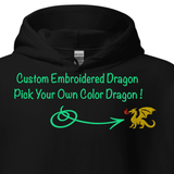 Dragon Hoodie – Personalized Embroidered Hoodie, Medieval Fantasy Gift for Him or Her