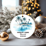 Personalized Palm Trees & Beach Ornament