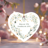 Personalised New Grandma Heart Ornament