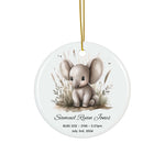 Personalized Birth Stats Keepsake Elephant Ornament
