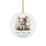 Personalized Birth Stats Keepsake Elephant Ornament