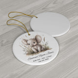 Personalized Birth Stats Keepsake Elephant Ornament