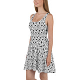 Crow, Black Dog-Roses & Gooseberry Skater Dress