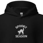 Spooky Season Hoodie – Embroidered Halloween Hoodie, Black Cat Gift
