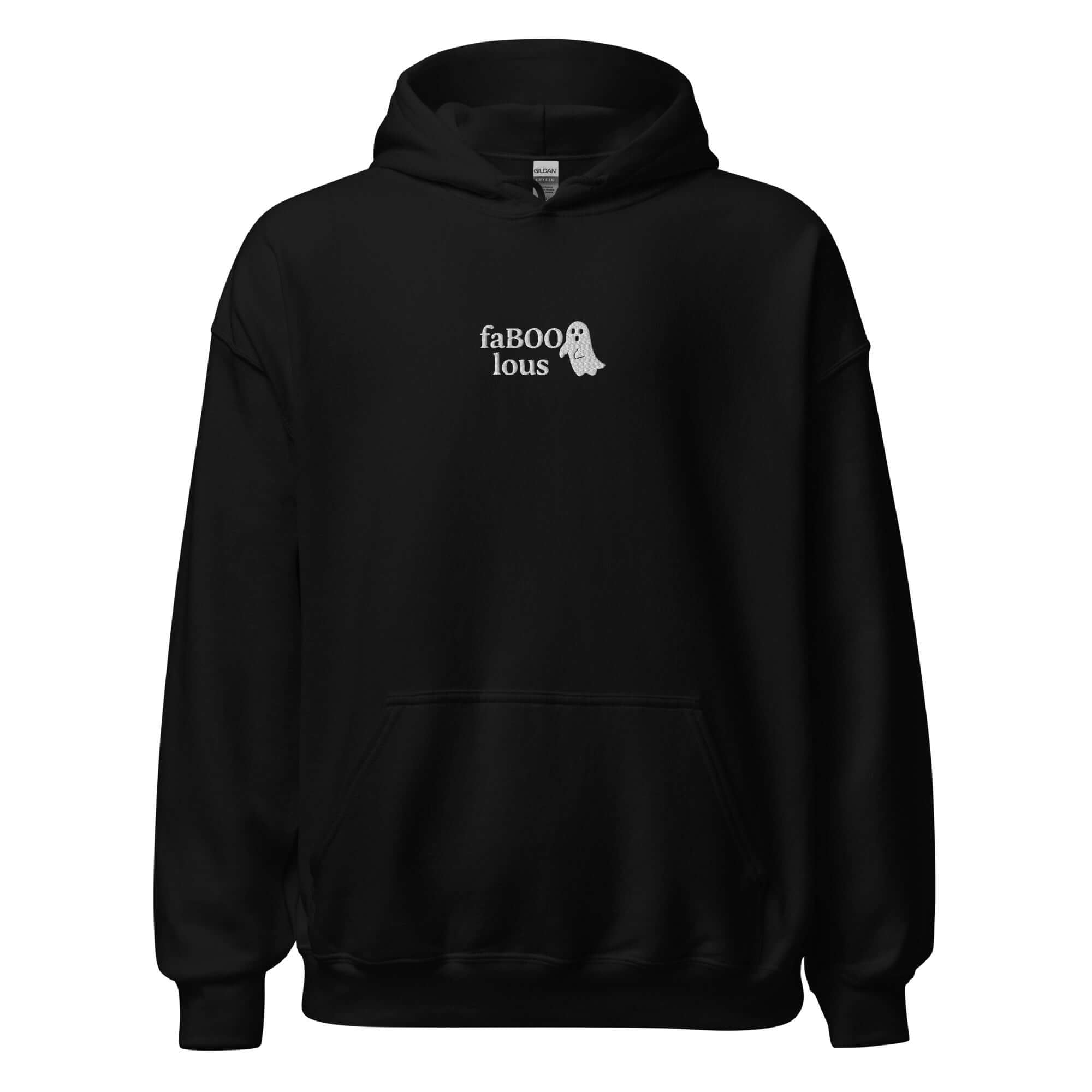 FaBOOlous Ghost Hoodie – Embroidered Halloween Hoodie, Spooky Season Gift