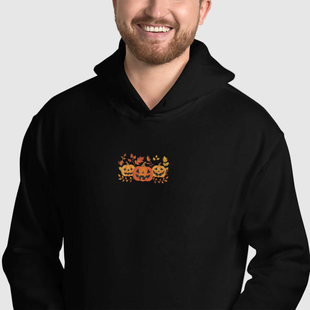 Jack-O-Lanterns & Fall Autumn Leaves Unisex Hoodie