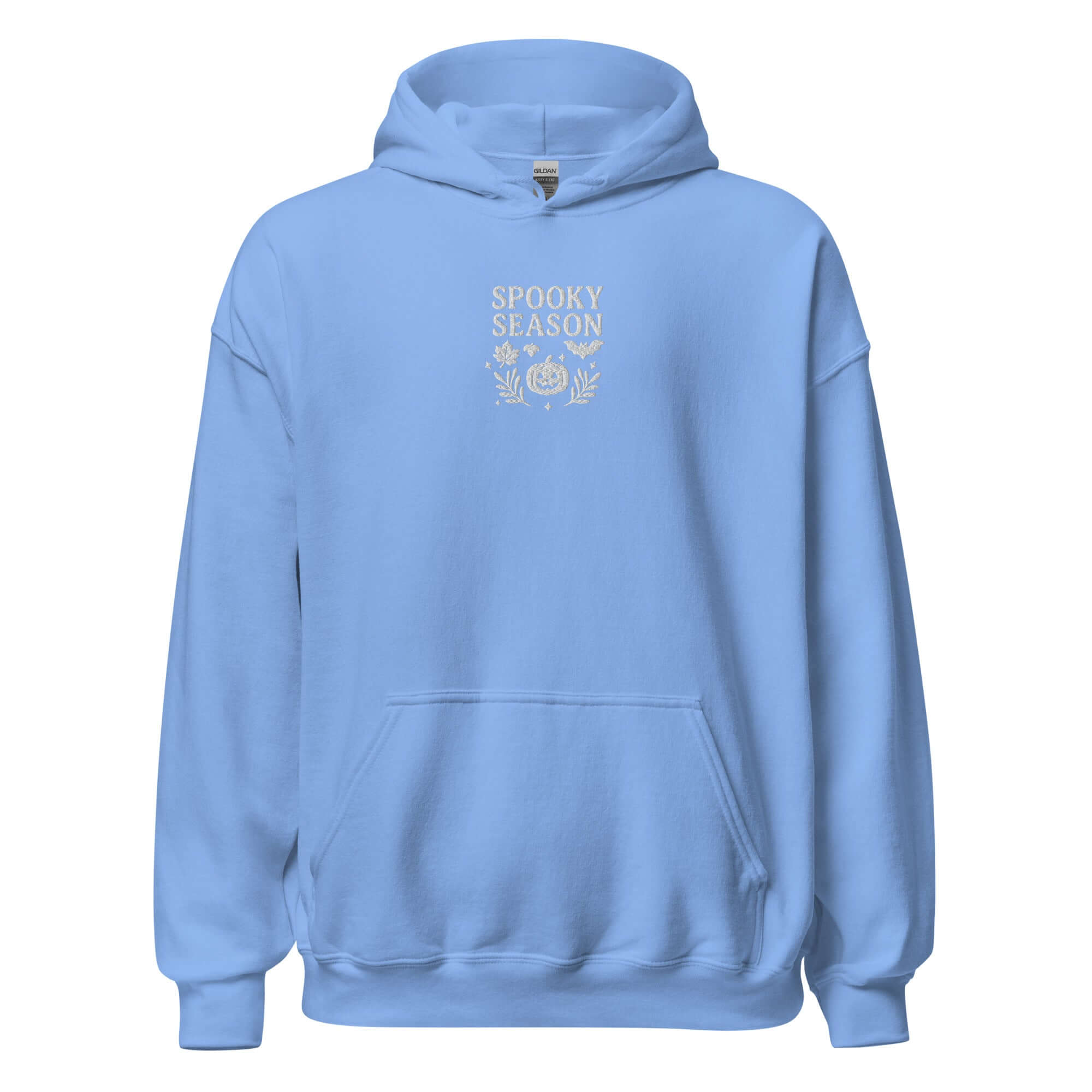 Spooky Season Pumpkin & Bat Hoodie – Personalized Embroidered Hoodie, Halloween Fall Gift