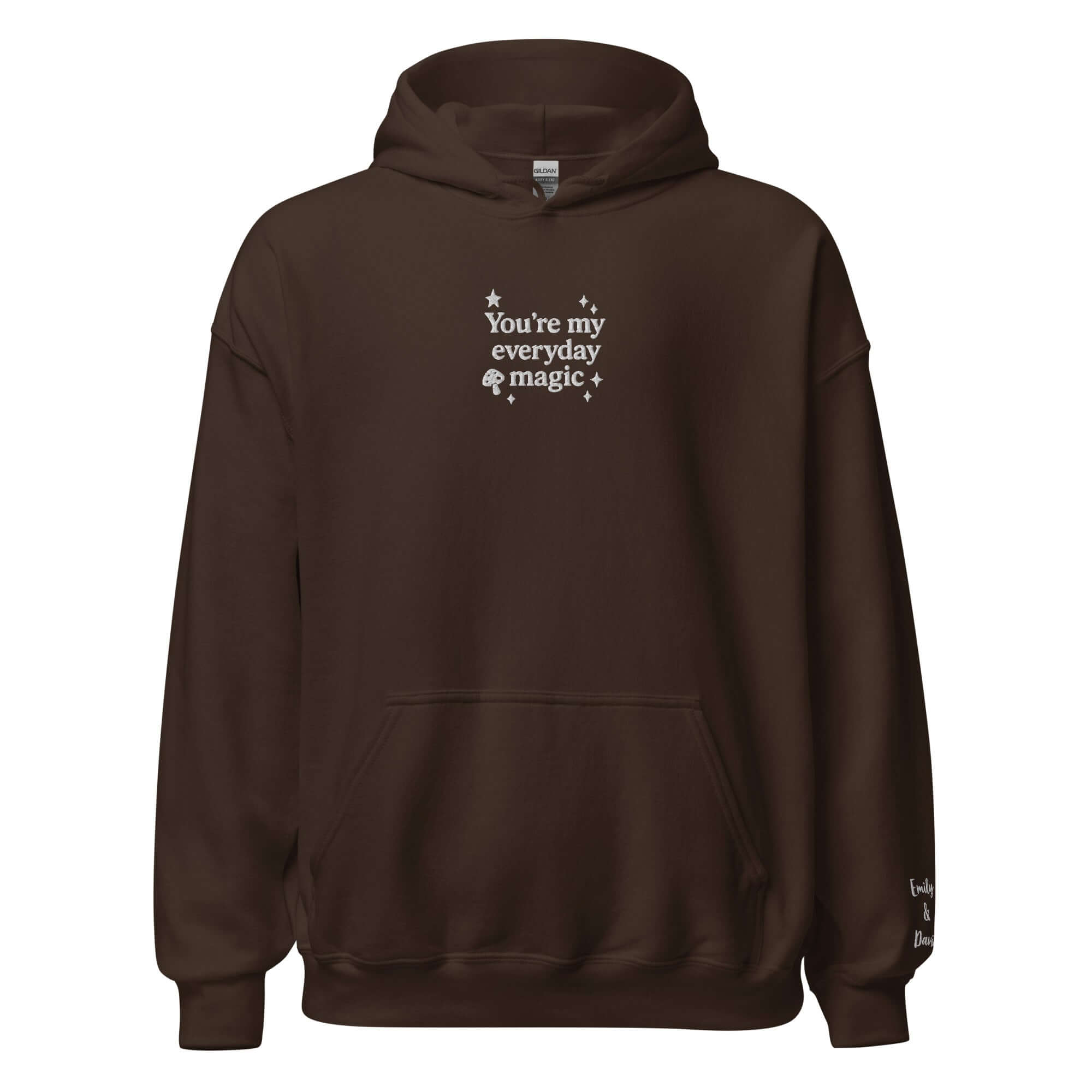 Everyday Magic Mushroom Hoodie – Personalized Embroidered Sweatshirt, Couples or Family Gift