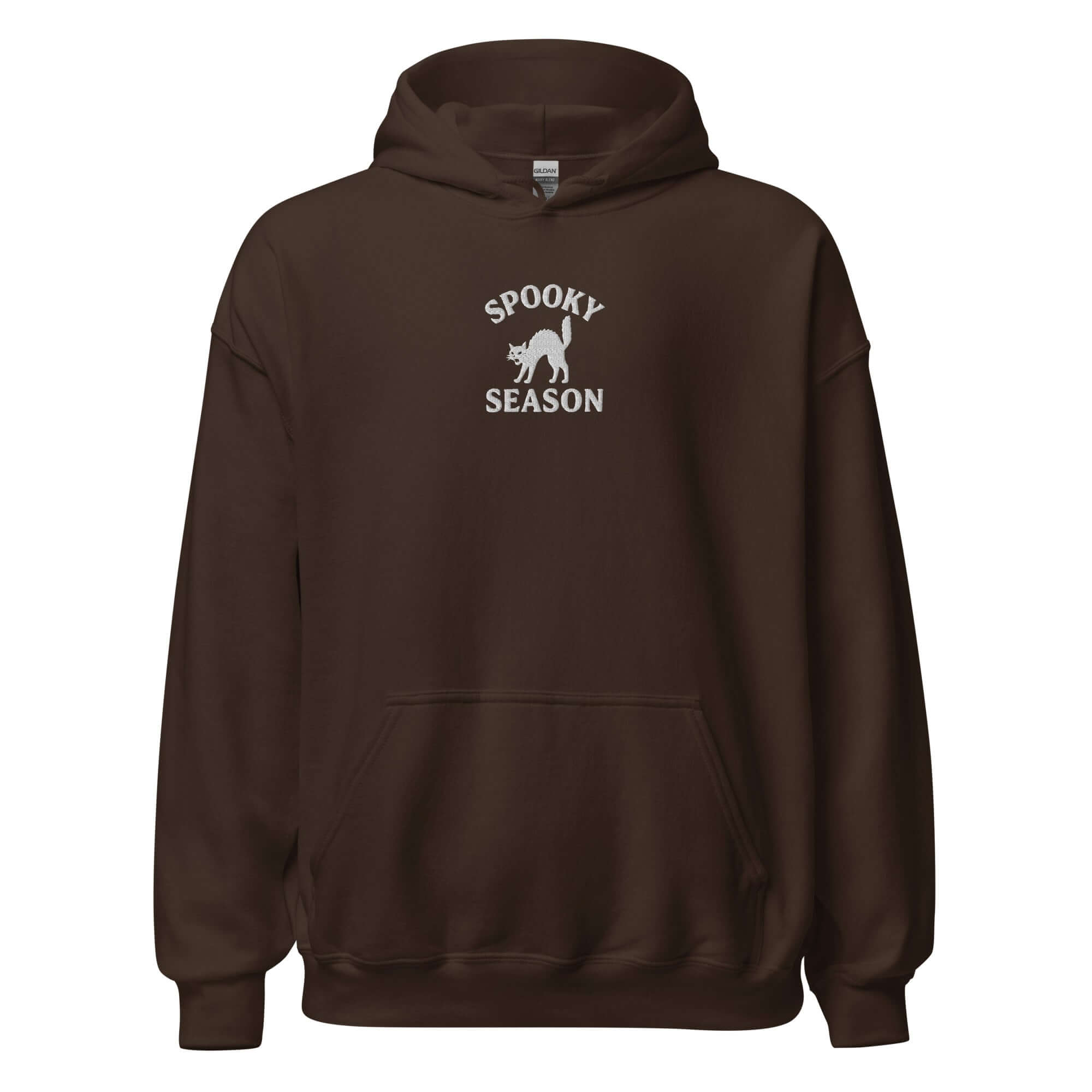 Spooky Season Hoodie – Embroidered Halloween Hoodie, Black Cat Gift