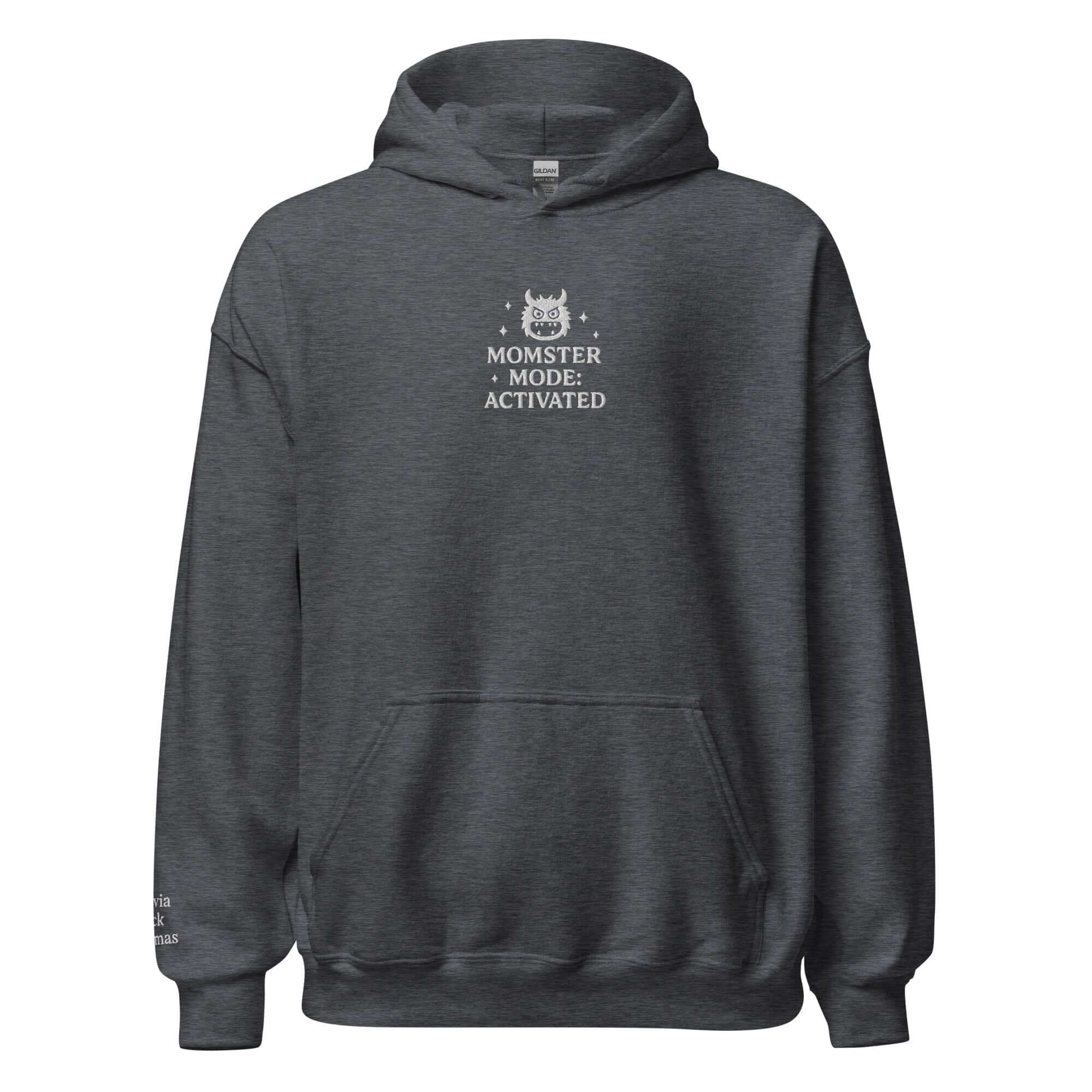 Momster Mode Hoodie - Halloween Personalized Embroidered Hoodie, Mother Gift