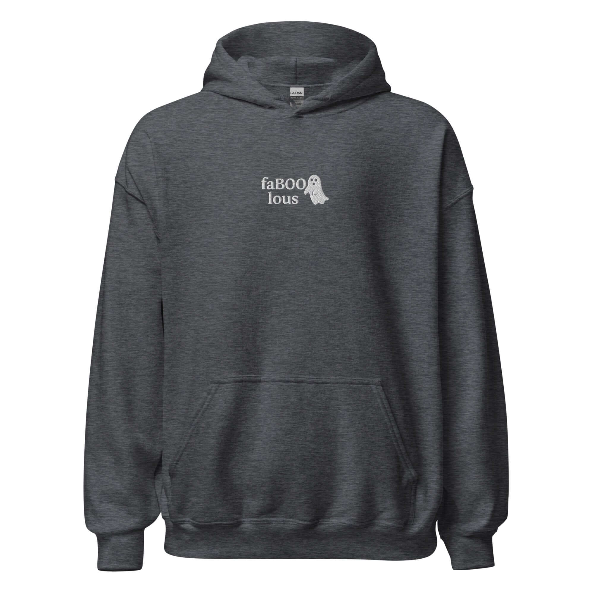 FaBOOlous Ghost Hoodie – Embroidered Halloween Hoodie, Spooky Season Gift