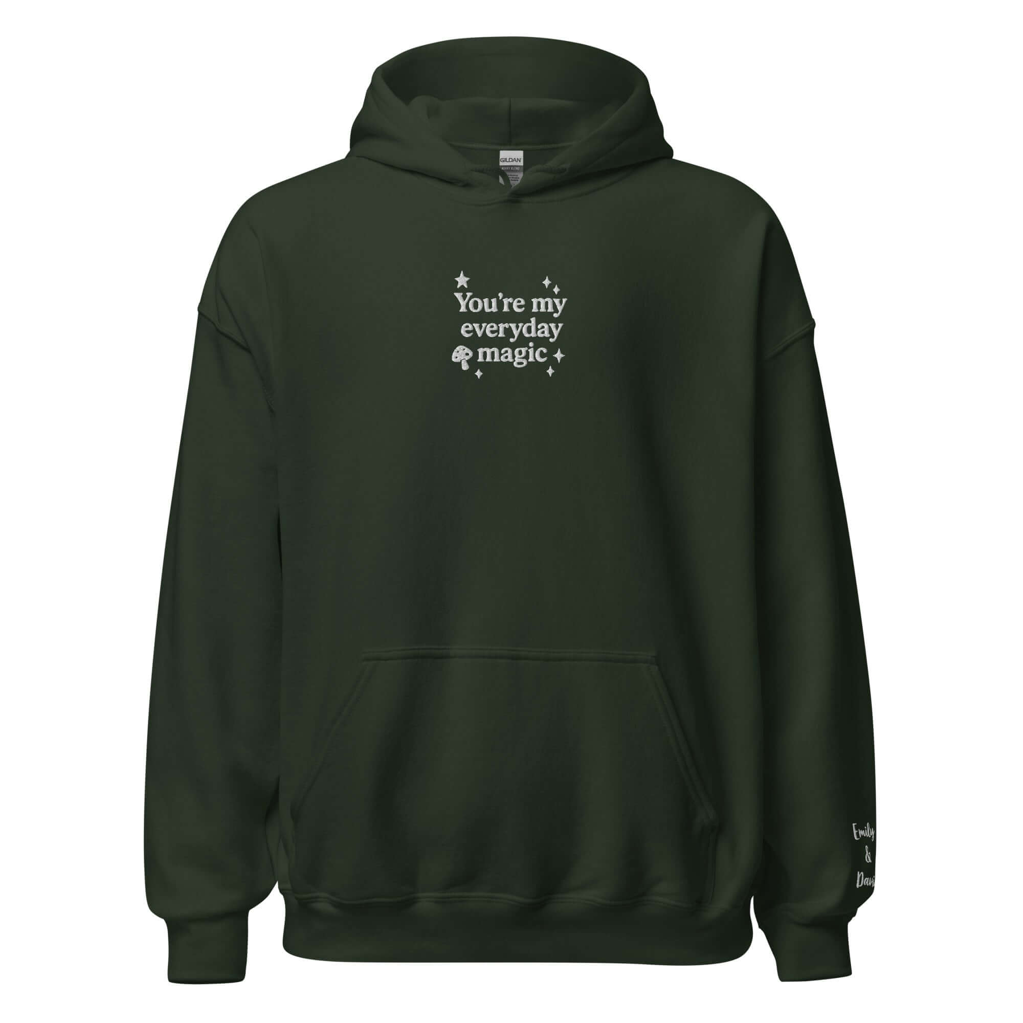 Everyday Magic Mushroom Hoodie – Personalized Embroidered Sweatshirt, Couples or Family Gift