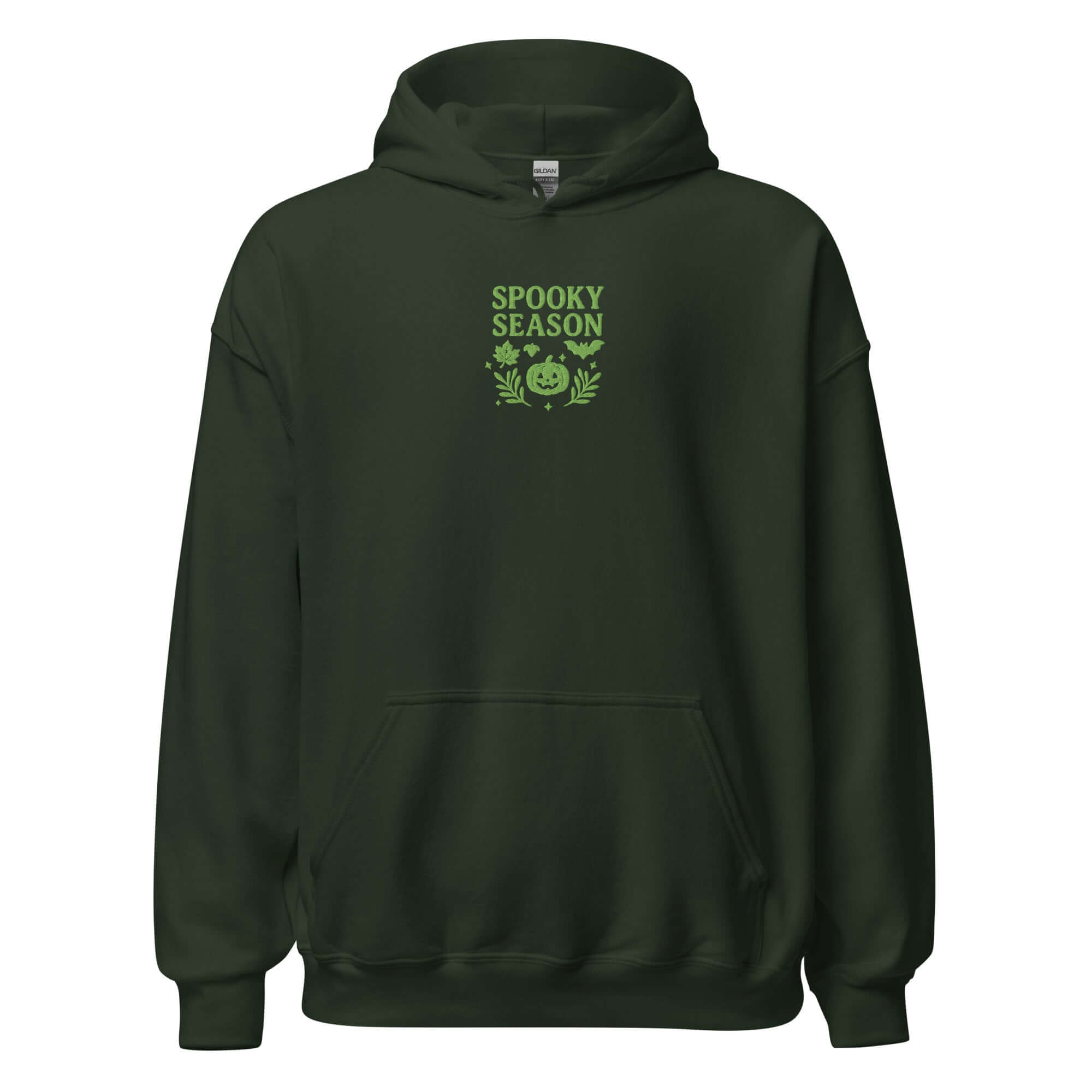 Spooky Season Pumpkin & Bat Hoodie – Personalized Embroidered Hoodie, Halloween Fall Gift