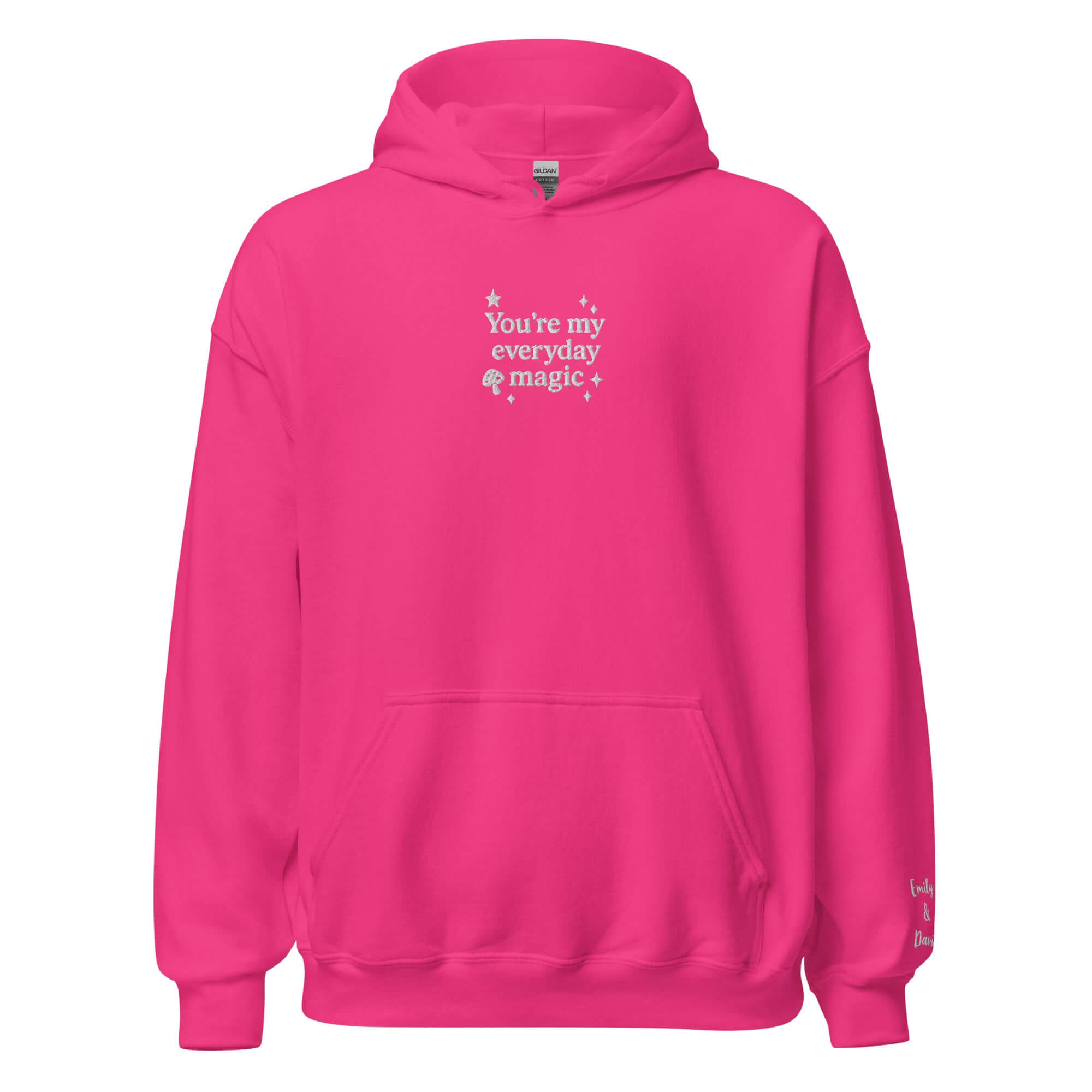 Everyday Magic Mushroom Hoodie – Personalized Embroidered Sweatshirt, Couples or Family Gift