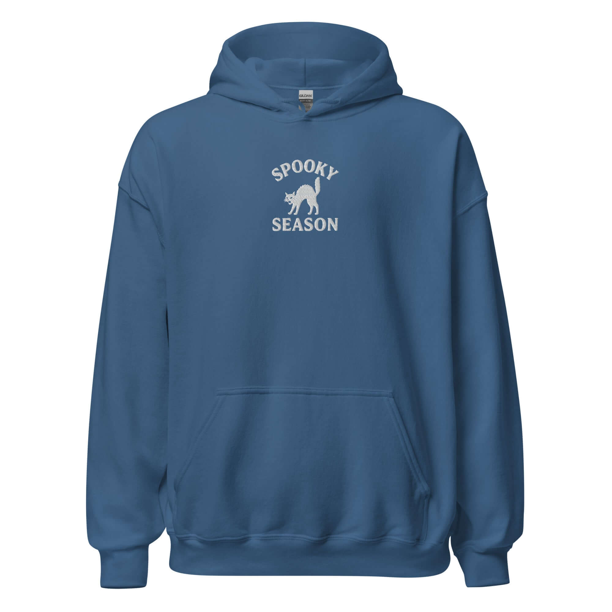 Spooky Season Hoodie – Embroidered Halloween Hoodie, Black Cat Gift