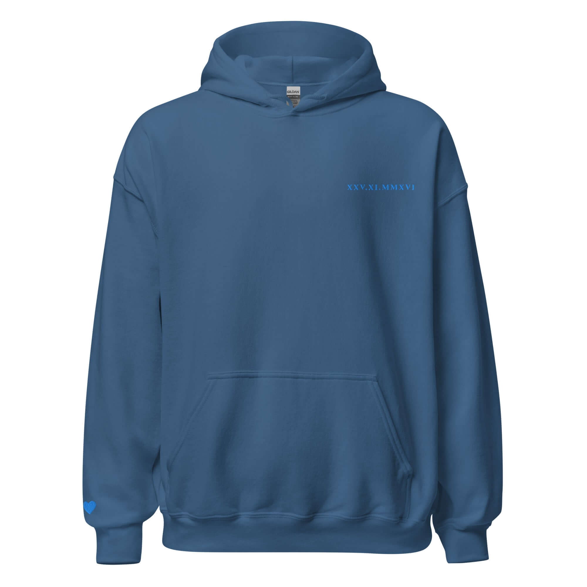 Roman Numeral Date Hoodie – Personalized Embroidered Hoodie, Couples or Friend Gift