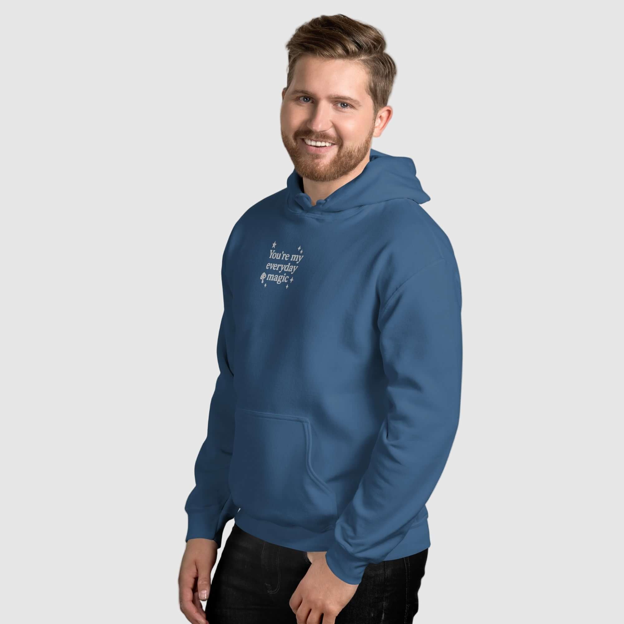 Everyday Magic Mushroom Hoodie – Personalized Embroidered Sweatshirt, Couples or Family Gift