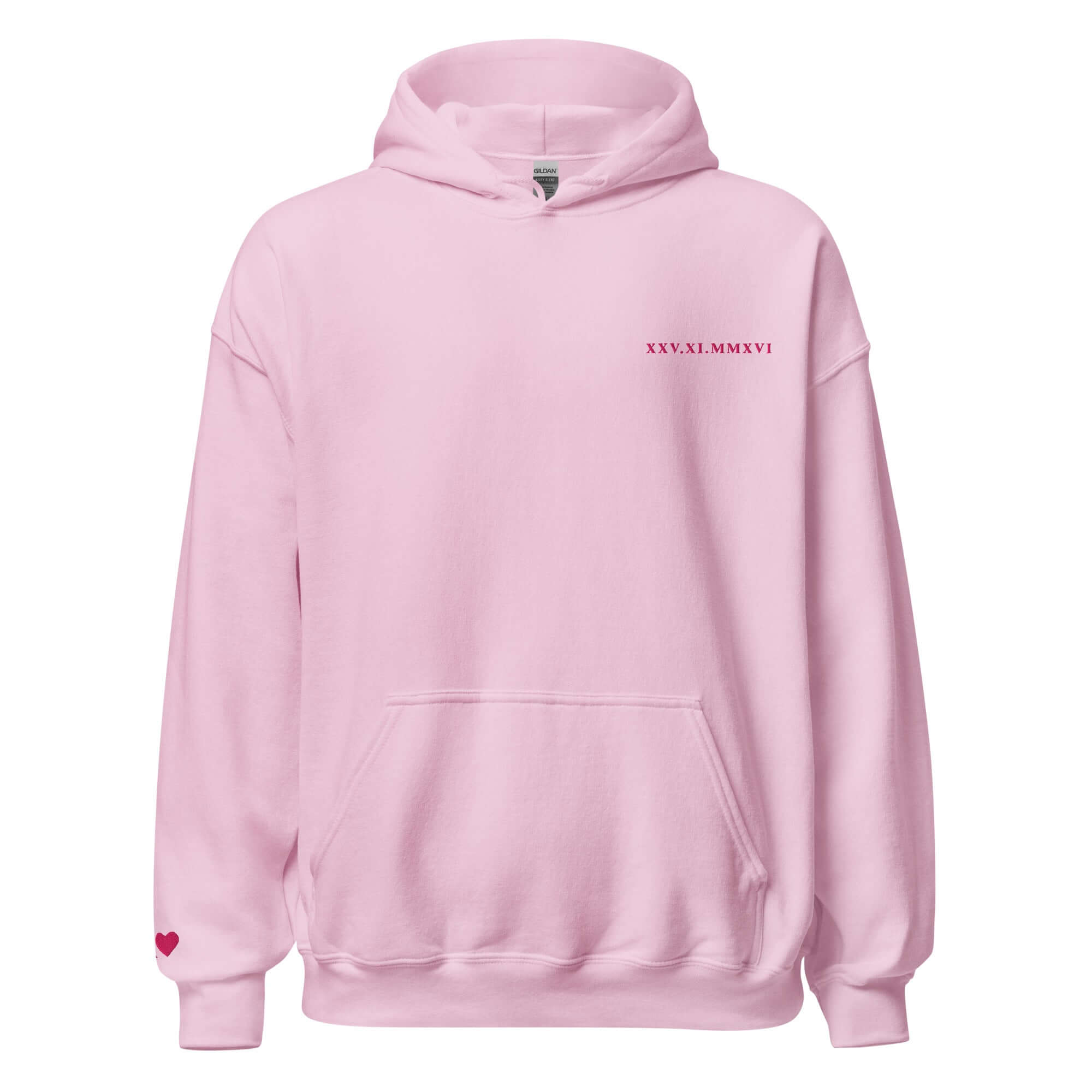 Roman Numeral Date Hoodie – Personalized Embroidered Hoodie, Couples or Friend Gift