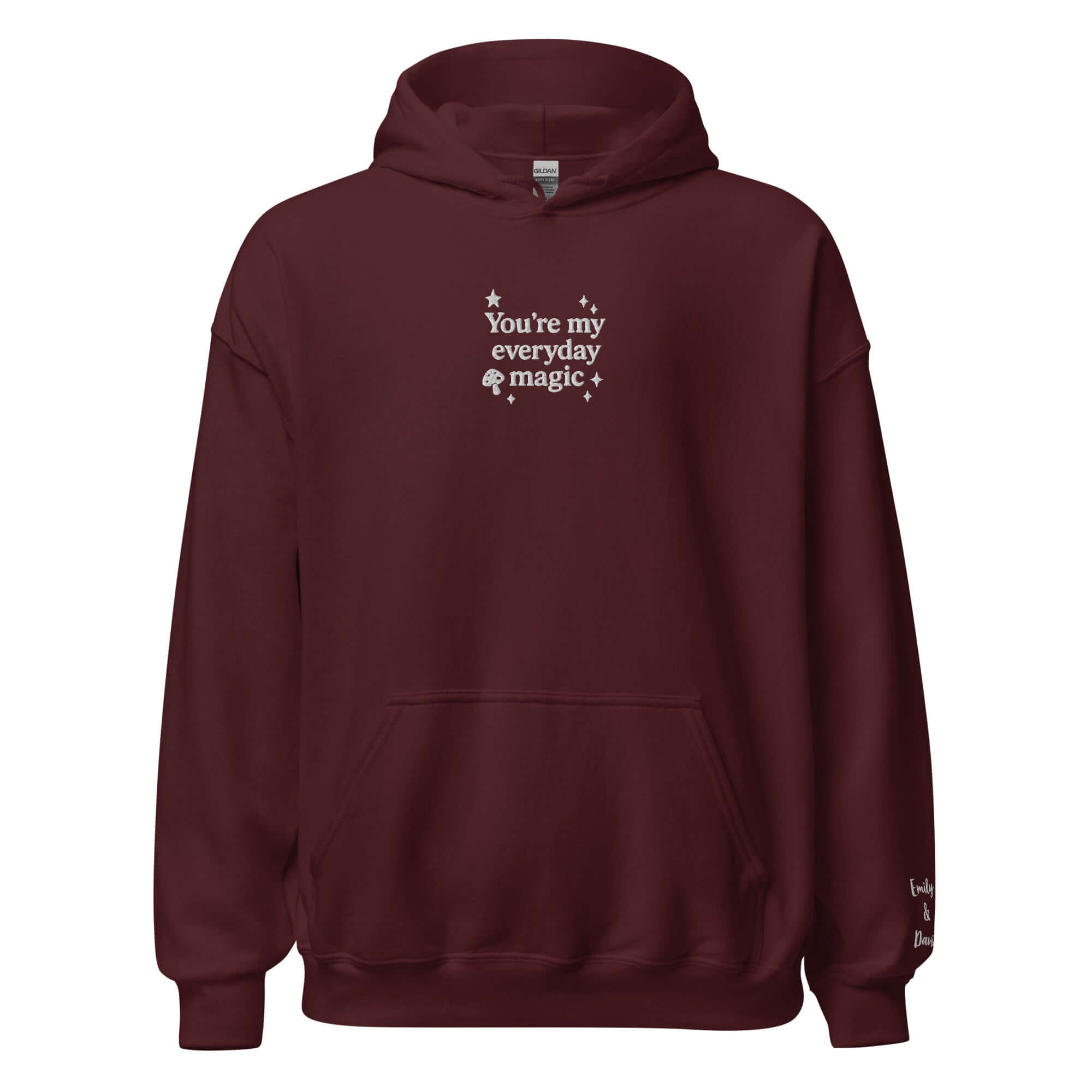 Everyday Magic Mushroom Hoodie – Personalized Embroidered Sweatshirt, Couples or Family Gift