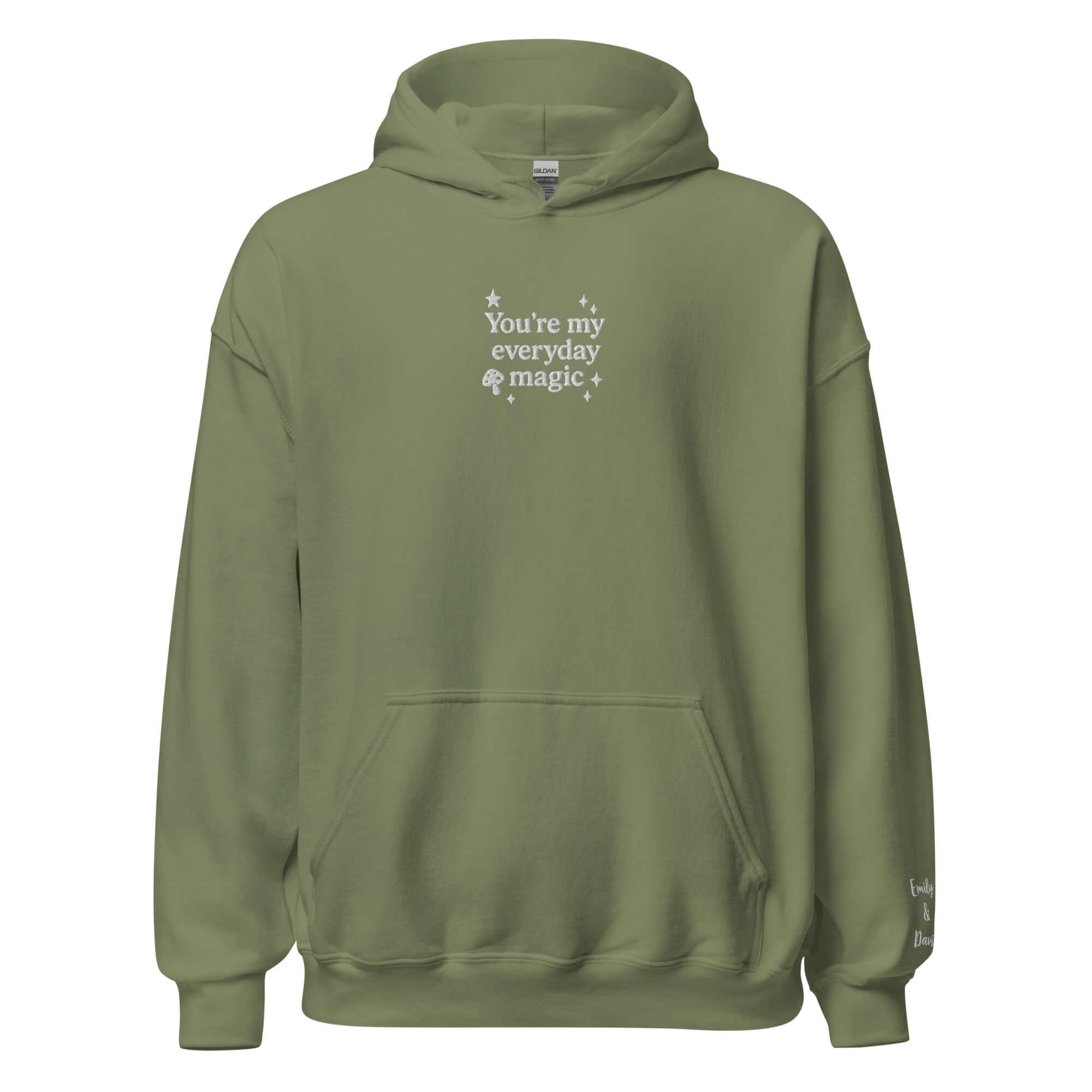 Everyday Magic Mushroom Hoodie – Personalized Embroidered Sweatshirt, Couples or Family Gift